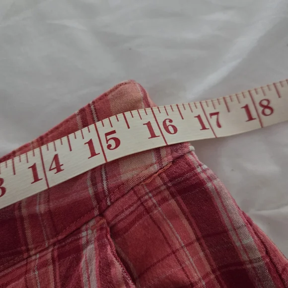 Vintage Women's Cherokee Pink & Orange Plaid Ankle Pants - Picture 7 of 9